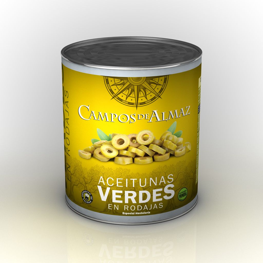 ACEITUNAS VERDES RODAJAS 3 KG P.E. 1,5 KG CAMPOS