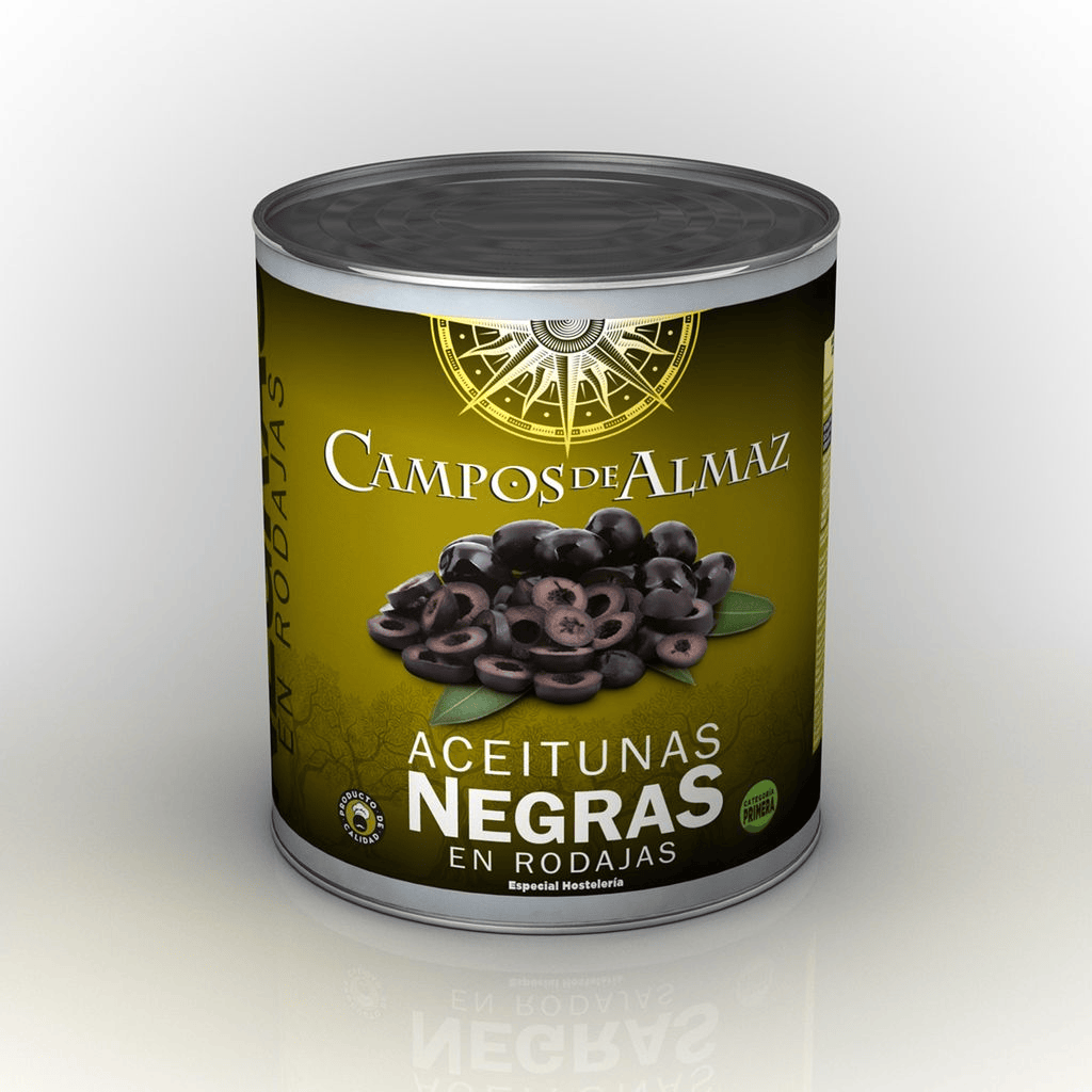 ACEITUNAS NEGRAS RODAJAS 3KG (P.E. 1,5KG) CAMPOS