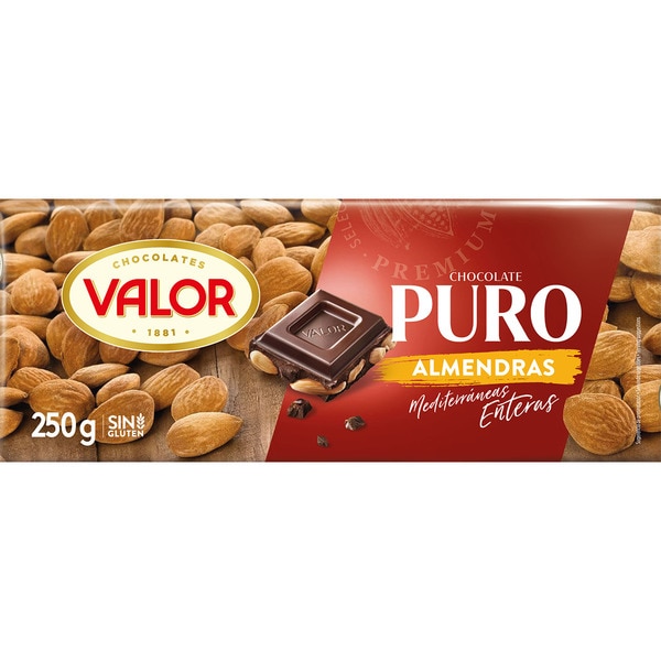 CHOCOLATE PURO CON ALMENDRAS 250 GR VALOR
