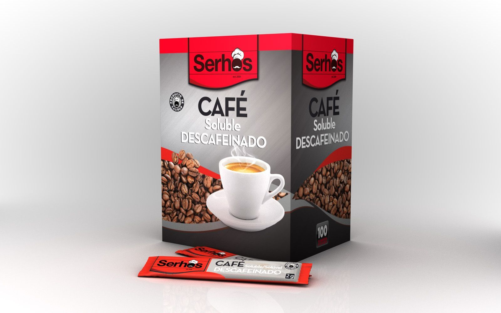 CAFE DESCAFEINADO 100 SOBRES TUBIPACK SERHOS
