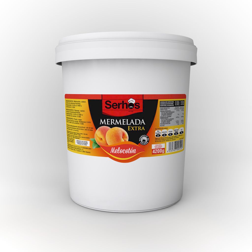 MERMELADA MELOCOTON CUBO 4,20 KG SERHOS