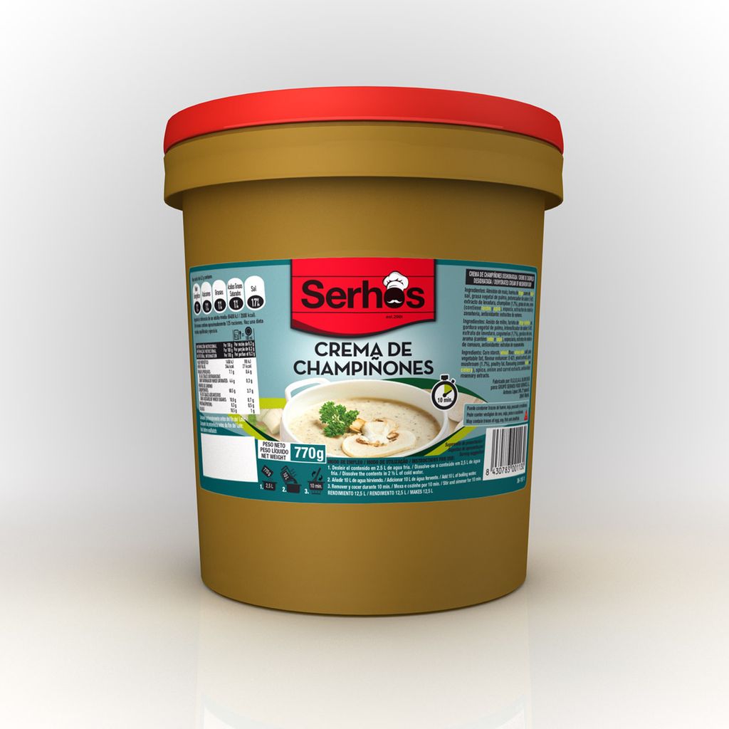 CREMA CHAMPIÑONES 770 GR (12,5 L) SERHOS