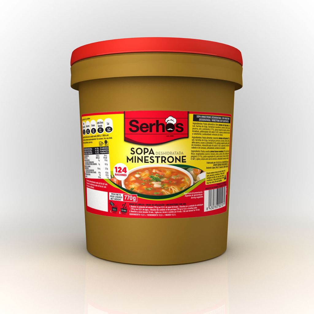 SOPA MINESTRONE 770 GR (12,5 L) SERHOS