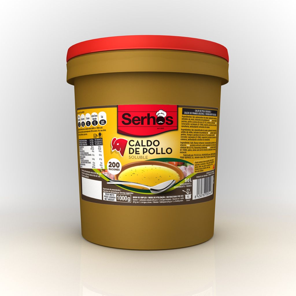 CALDO POLLO 1 KG SERHOS SIN GLUTEN