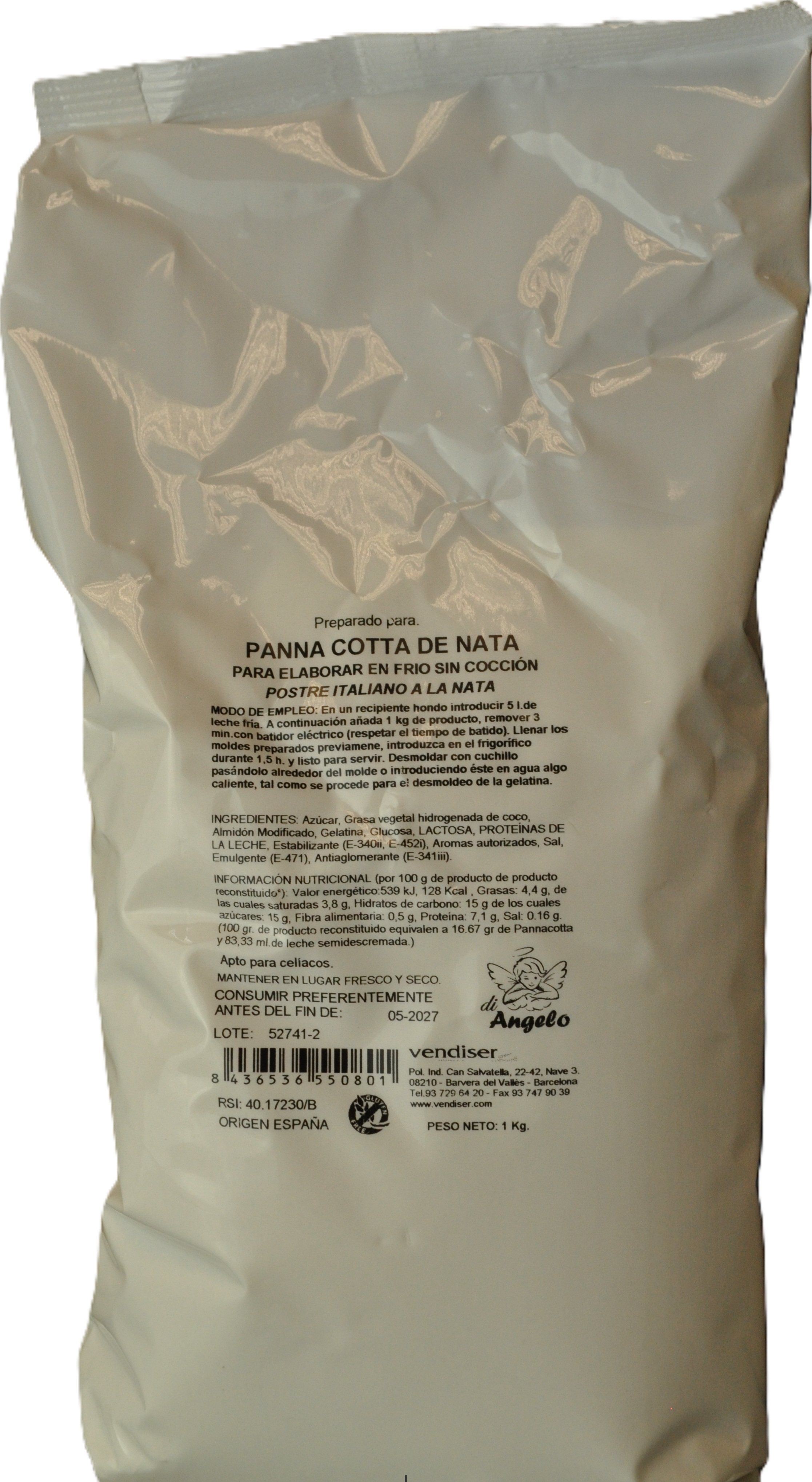 PANACOTA NATA + LECHE 1 KG DI ANGELO