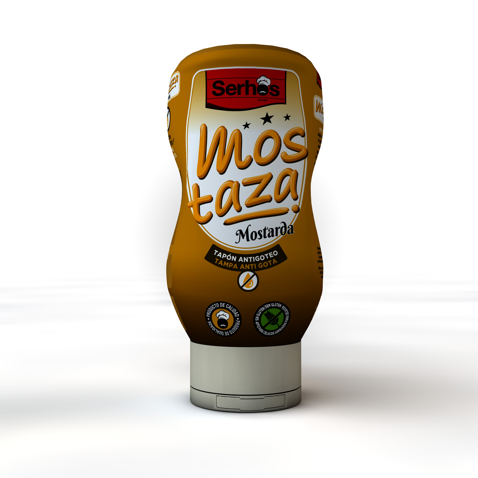 MOSTAZA BOTE BOCABAJO 300GR SERHOS