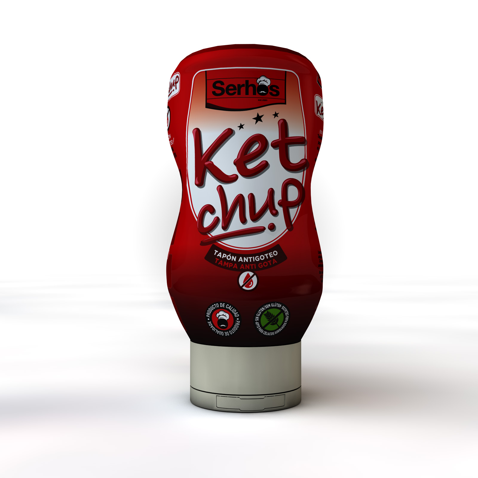 KETCHUP BOTE BOCABAJO 300GR SERHOS
