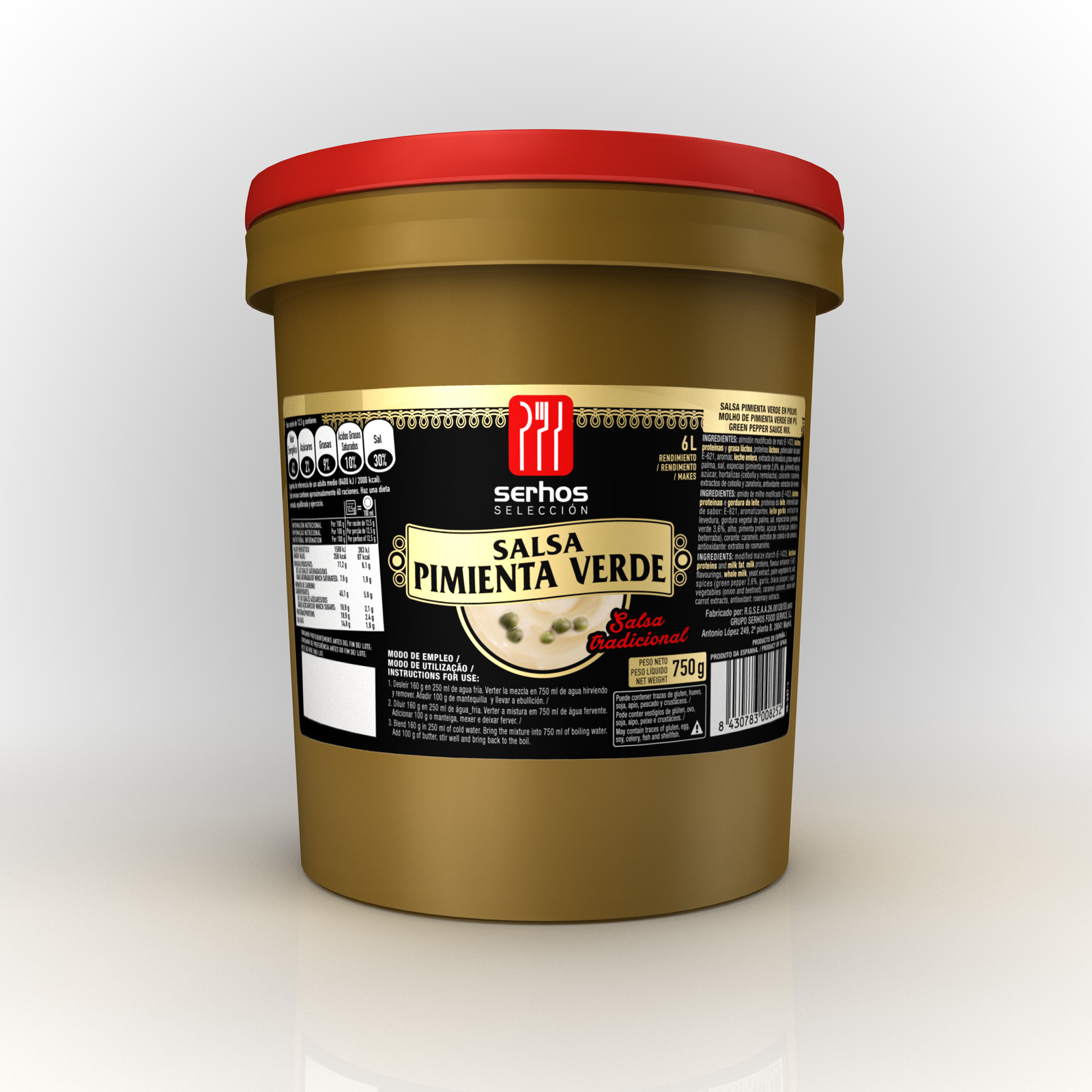 SALSA PIMIENTA VERDE 1 KG SERHOS SELECCION