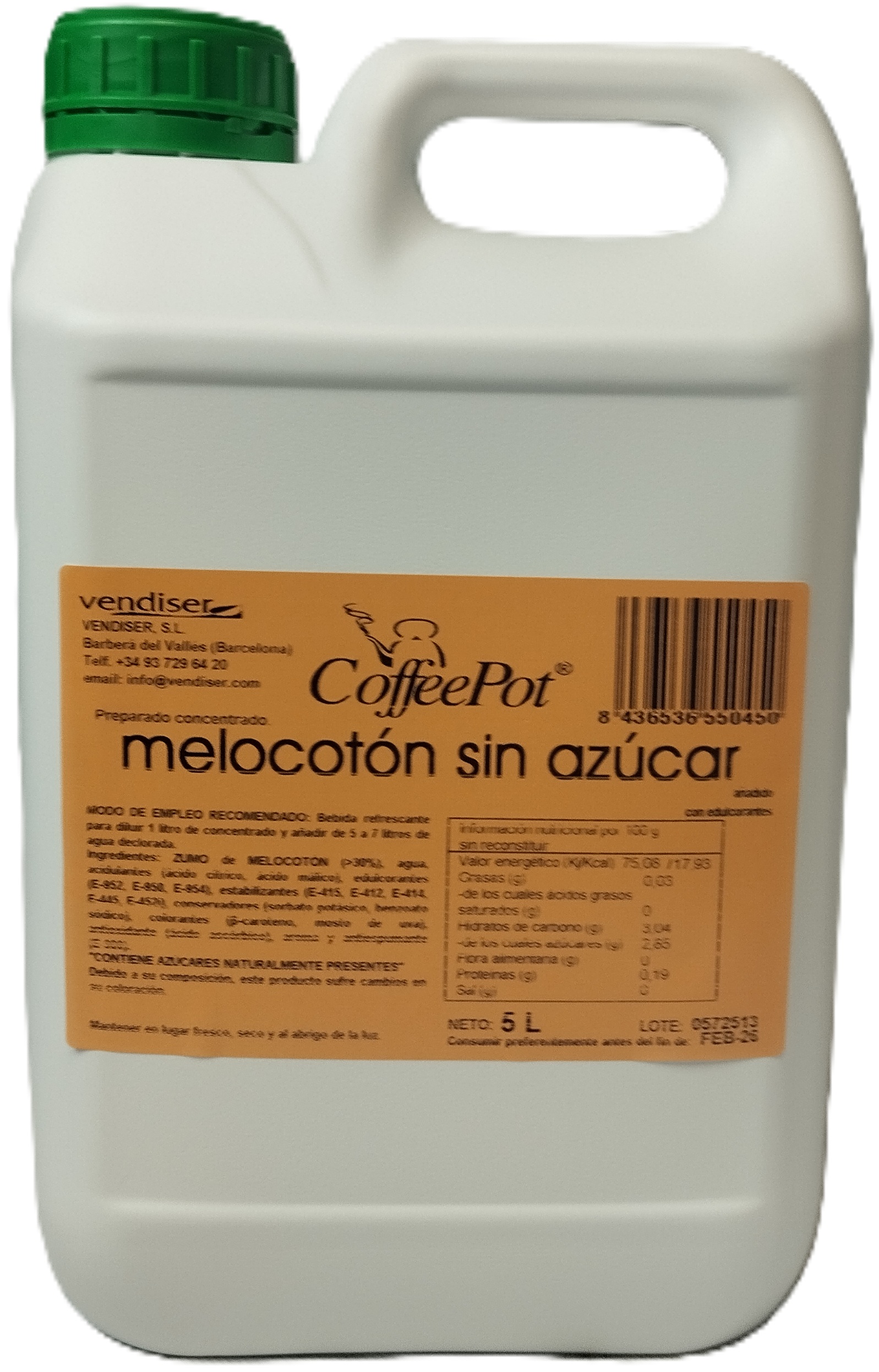 ZUMO CONC. SIN AZUCAR  5L MELOCOTON