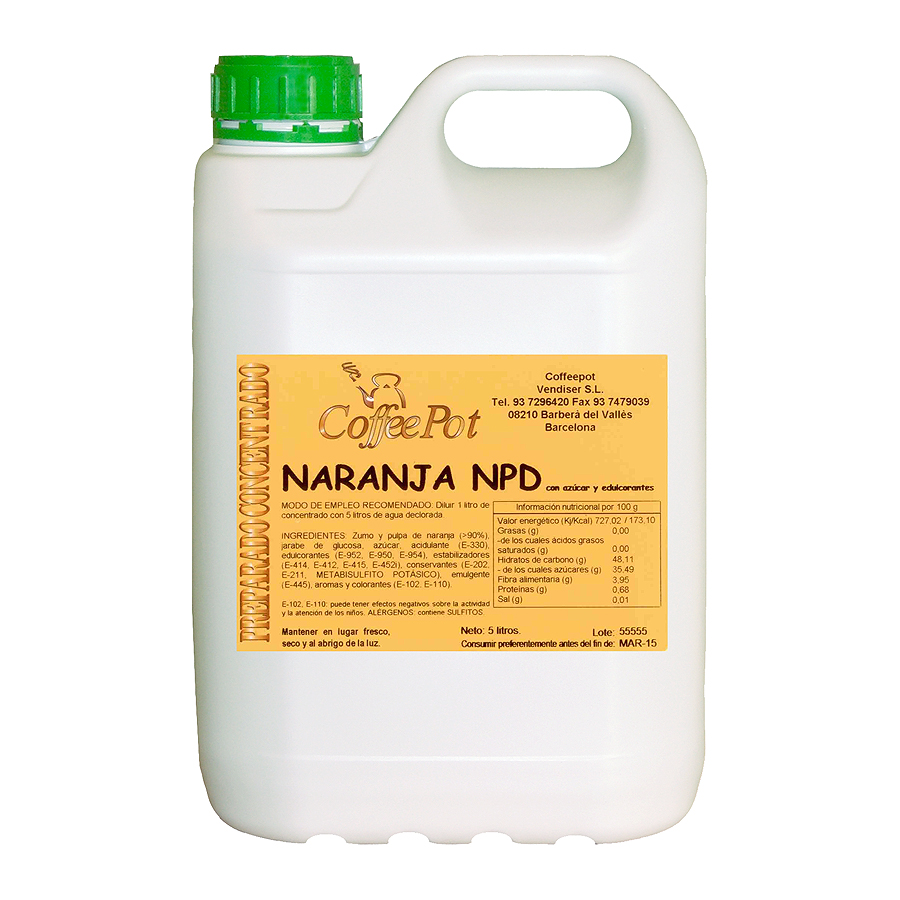 ZUMO CONC.PREMIUM NARANJA PULPA 5L.COFFE