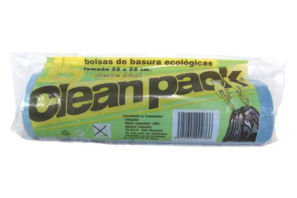 BOLSAS BASURA 55 X 56 (15 UNID) CIERRE-F