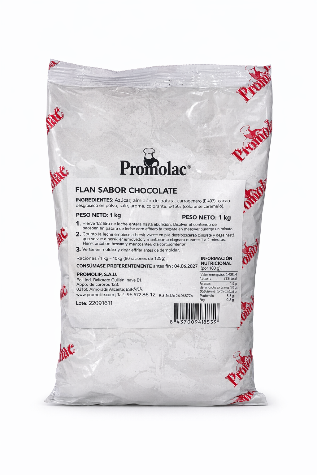 FLAN DE CHOCOLATE BOLSA 1 KG PROMOLAC