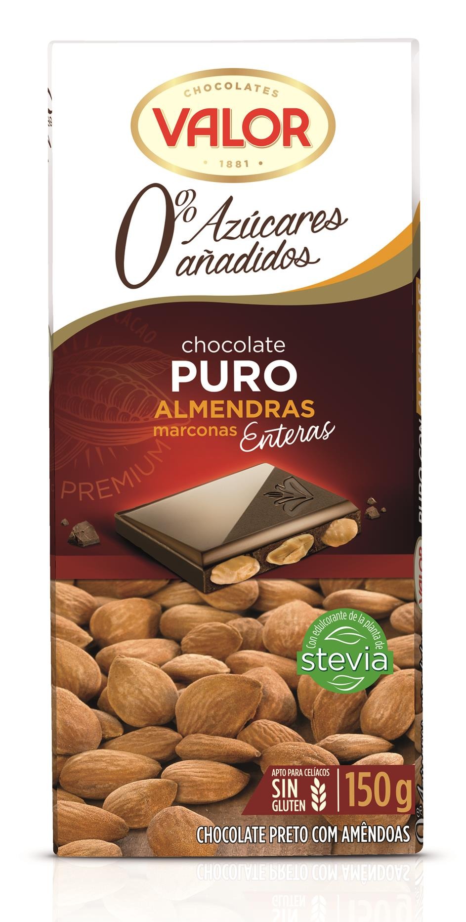 CHOCOLATE PURO C/ALMENDRAS 150GR S/AZ VALOR