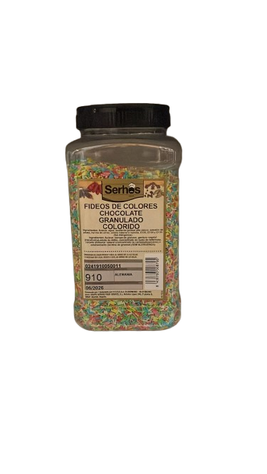 FIDEOS CHOCOLATE COLORES BOTE 910 GR