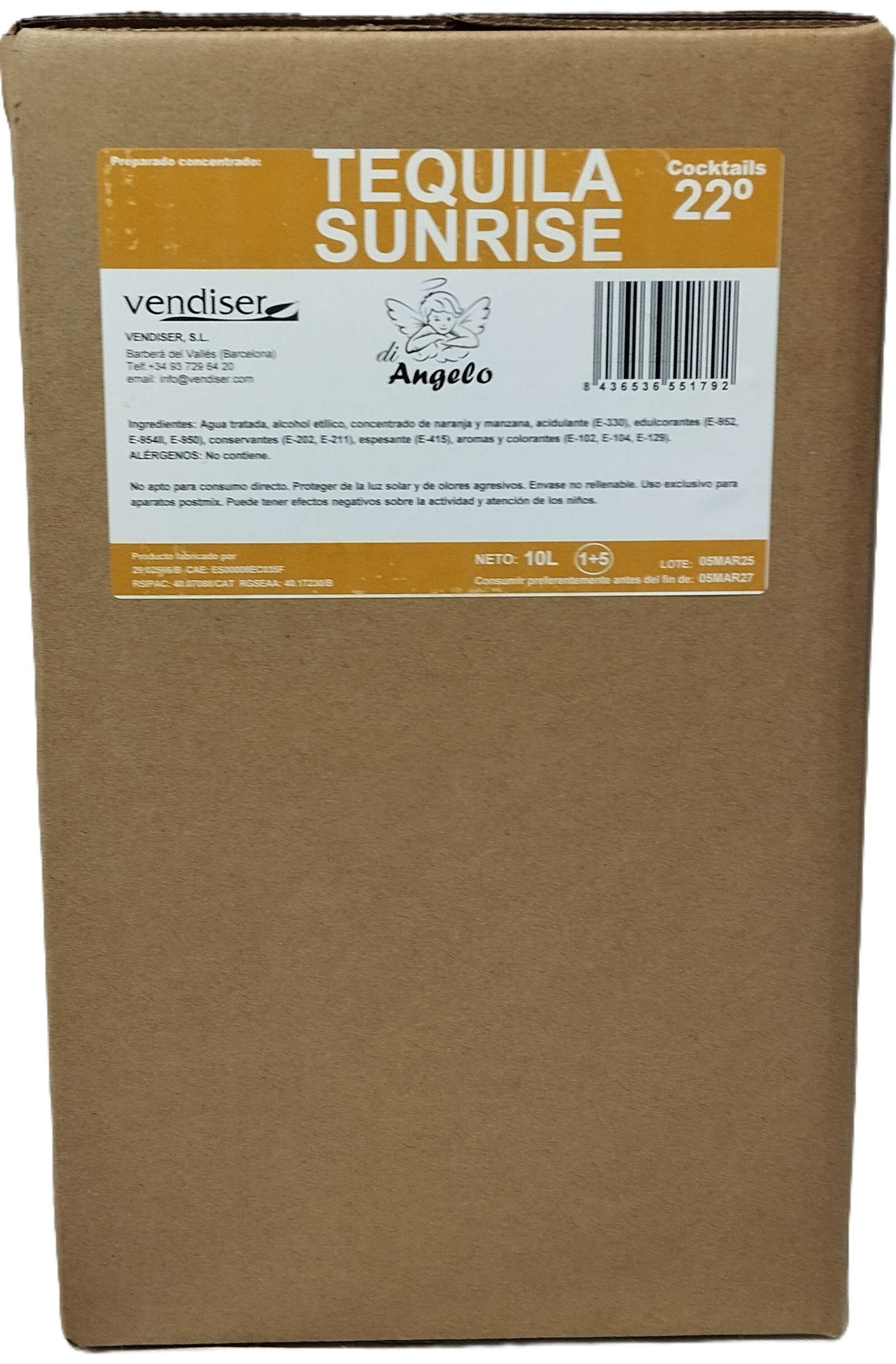 COCKTAIL TEQUILA SUNRISE BIB 10LT