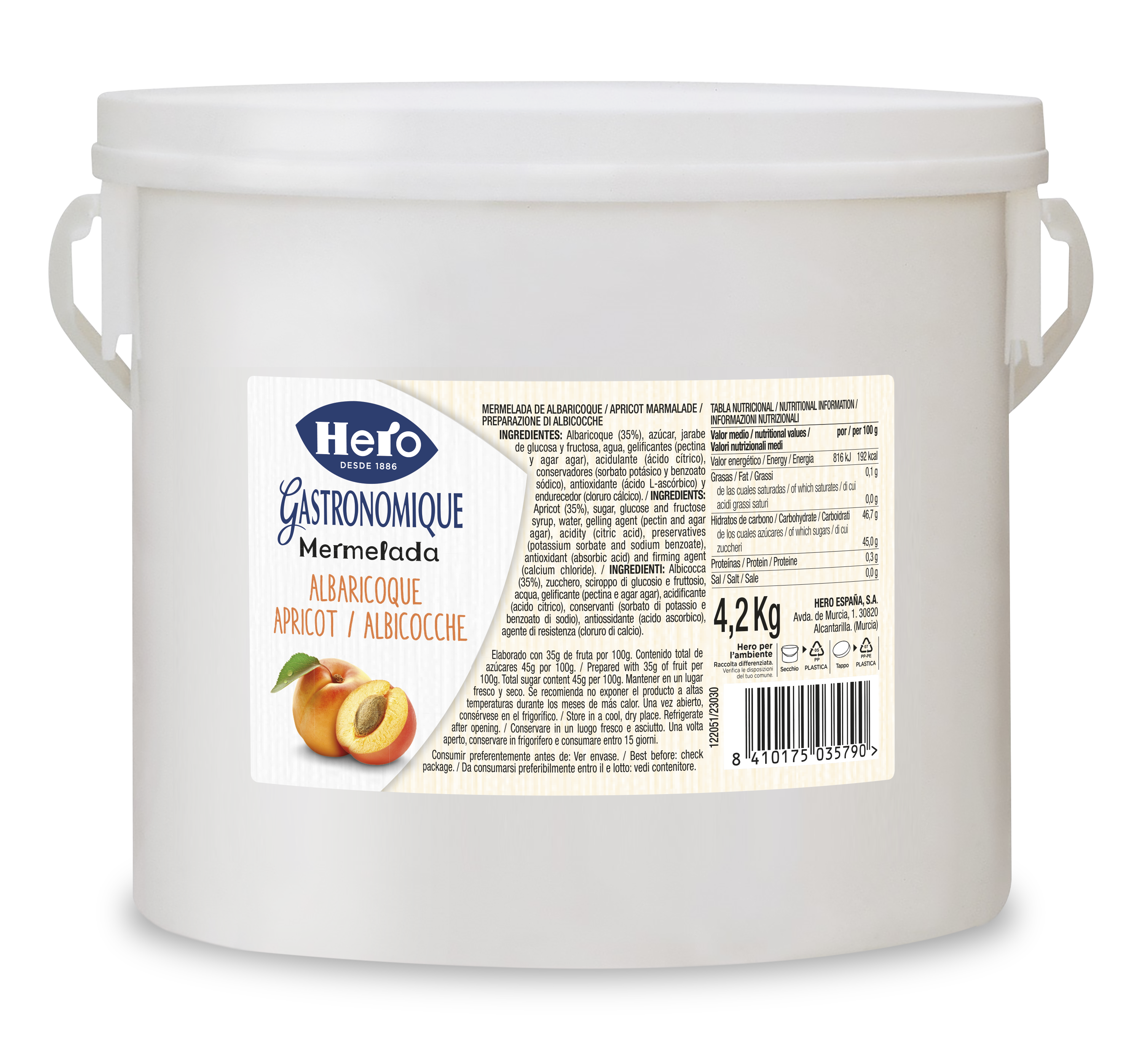 MERMELADA ALBARICOQUE 4,20 KG HERO