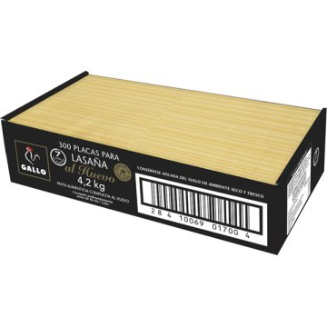 LASAGNA AL HUEVO 300 PLACAS CAJA 4,2 KG 