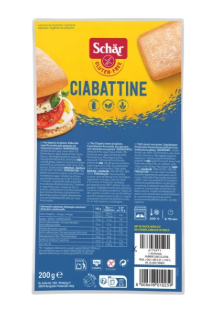 CIABATTINI SIN GLUTEN 200GR SCHAR (CAJA 
