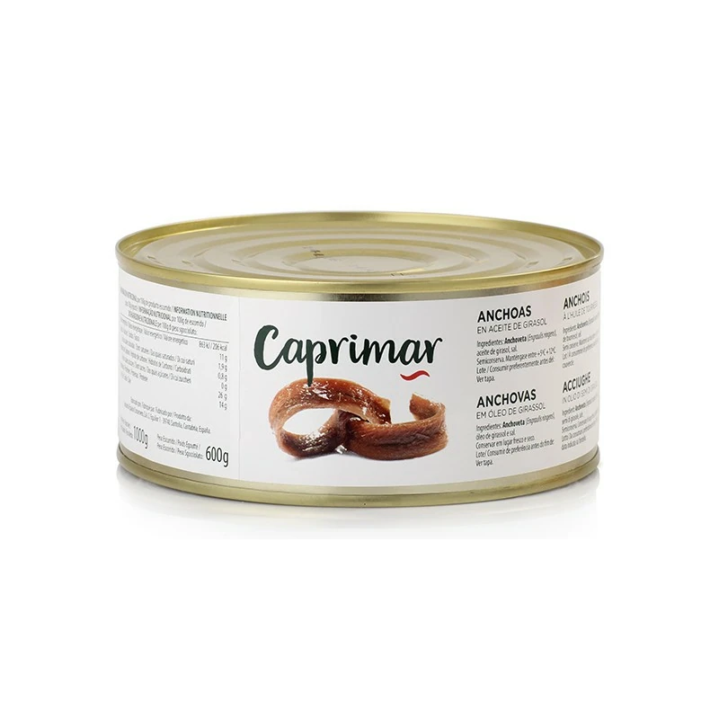 FILETE ANCHOA LATA 1 KG P.E. 0,6 KG CAPRIMAR