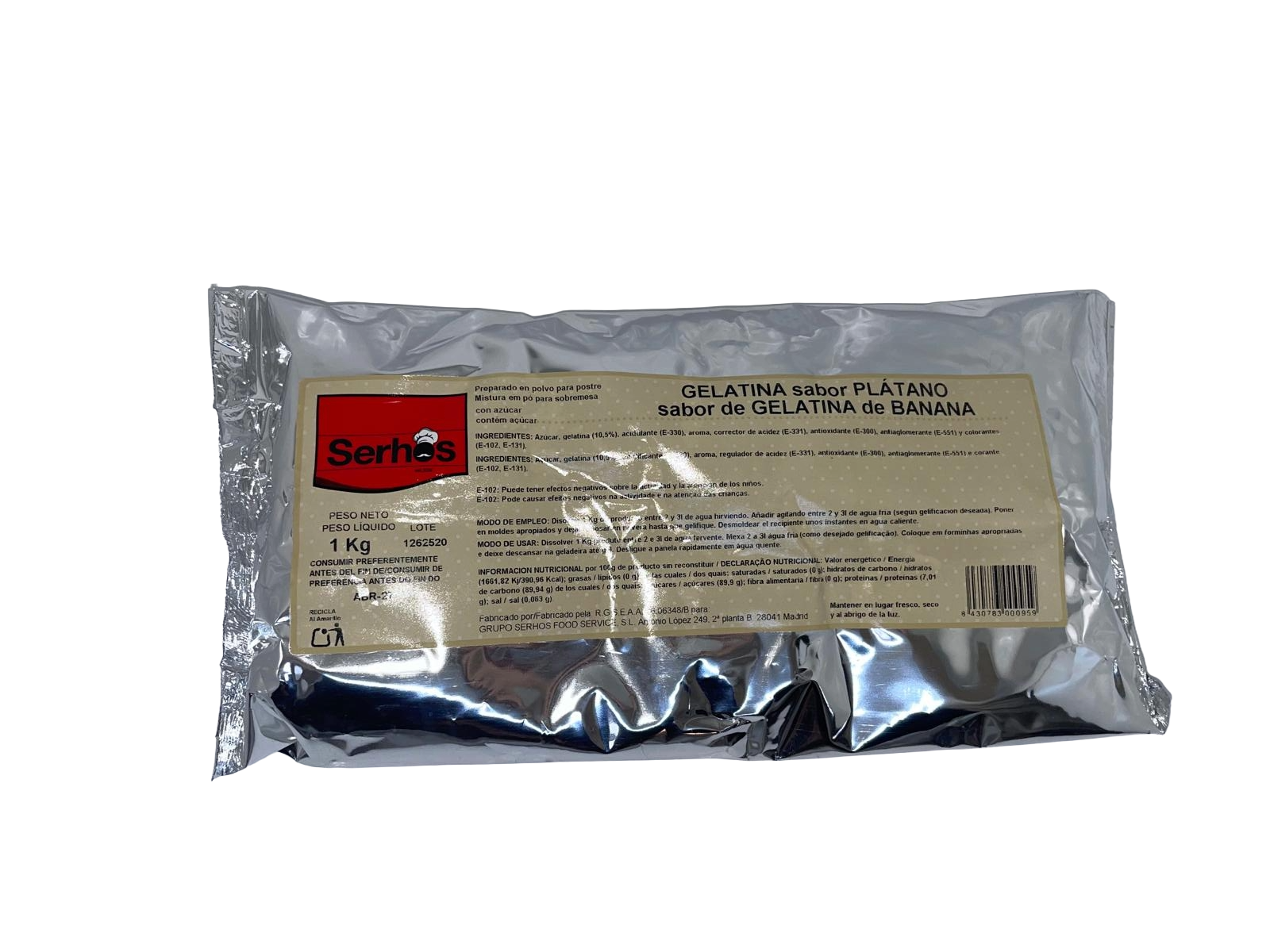 GELATINA PLATANO BOLSA 1 KG SERHOS