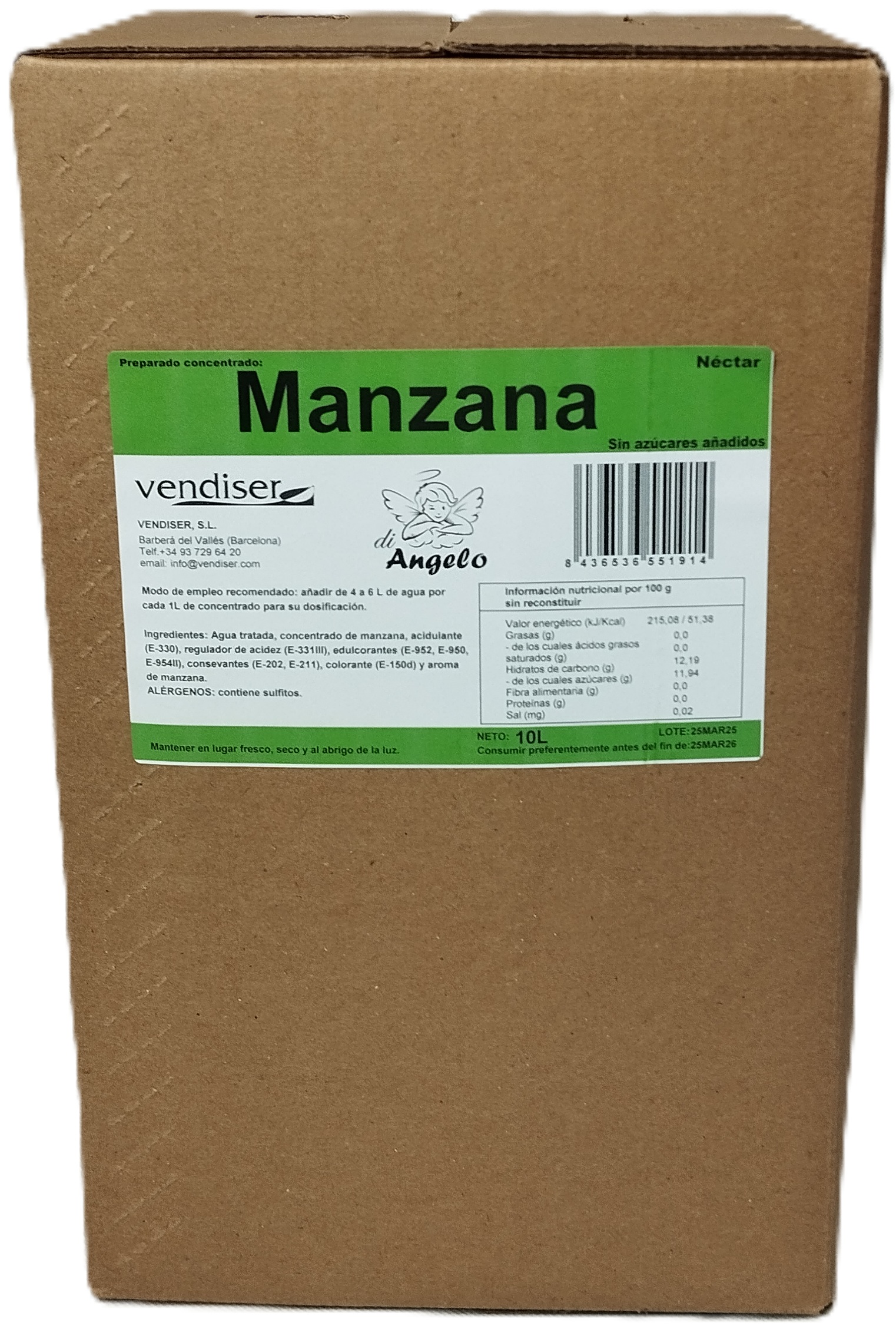 NECTAR MANZANA BIB 10 L DI ANGELO