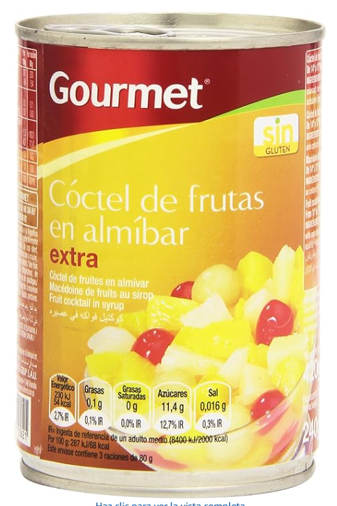COCKTAIL FRUTA ALM. LATA 1 KG P.E. 480G