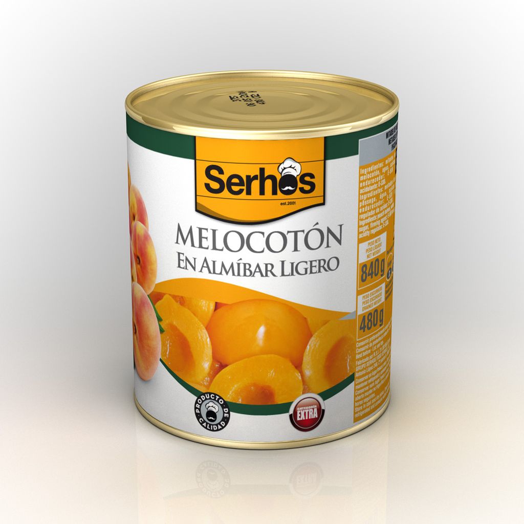 MELOCOTON ALM. LATA 1 KG P.E. 480 G SERHOS