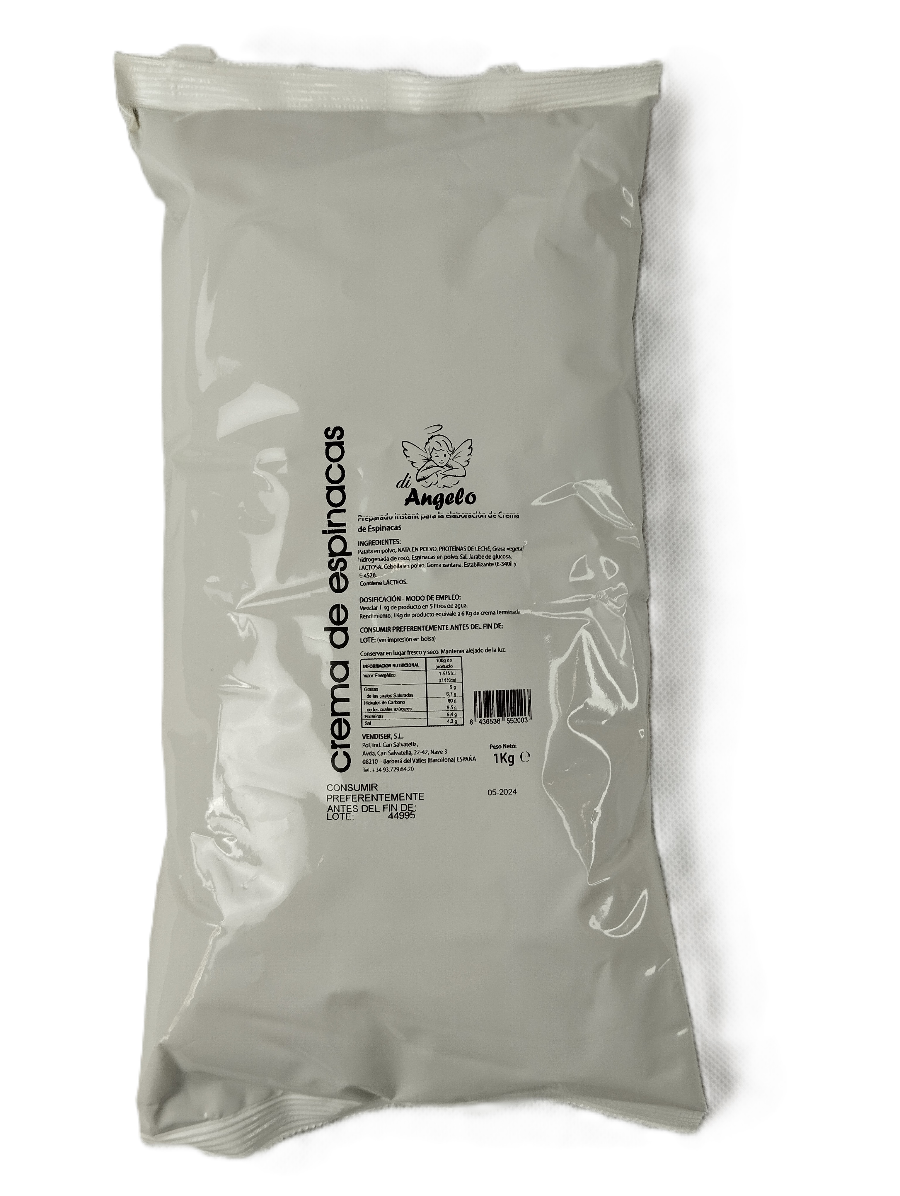 CREMA ESPINACAS 1KG DI ANGELO