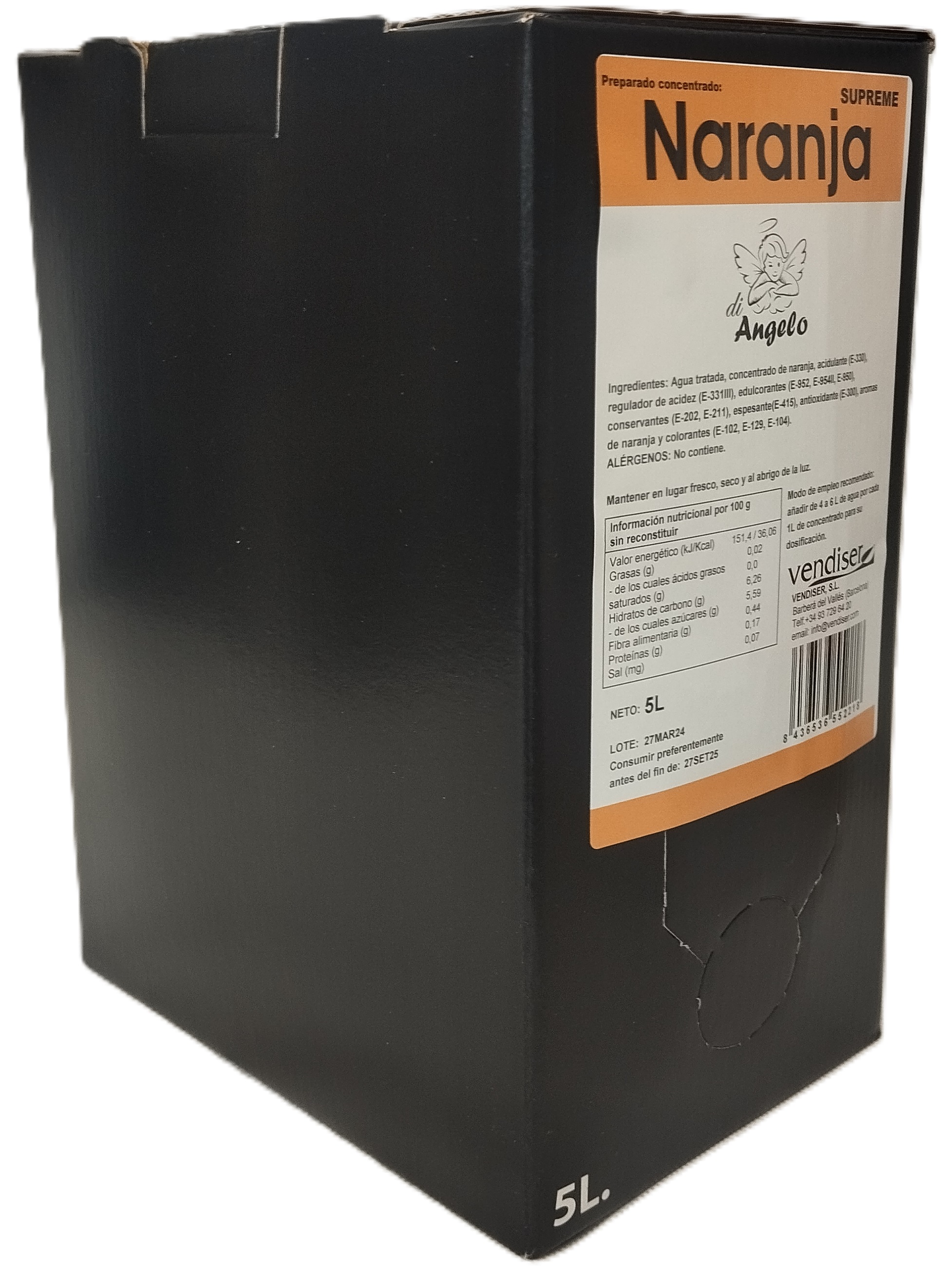 ZUMO NARANJA SUPREME DI ANGELO BIB 5 LT