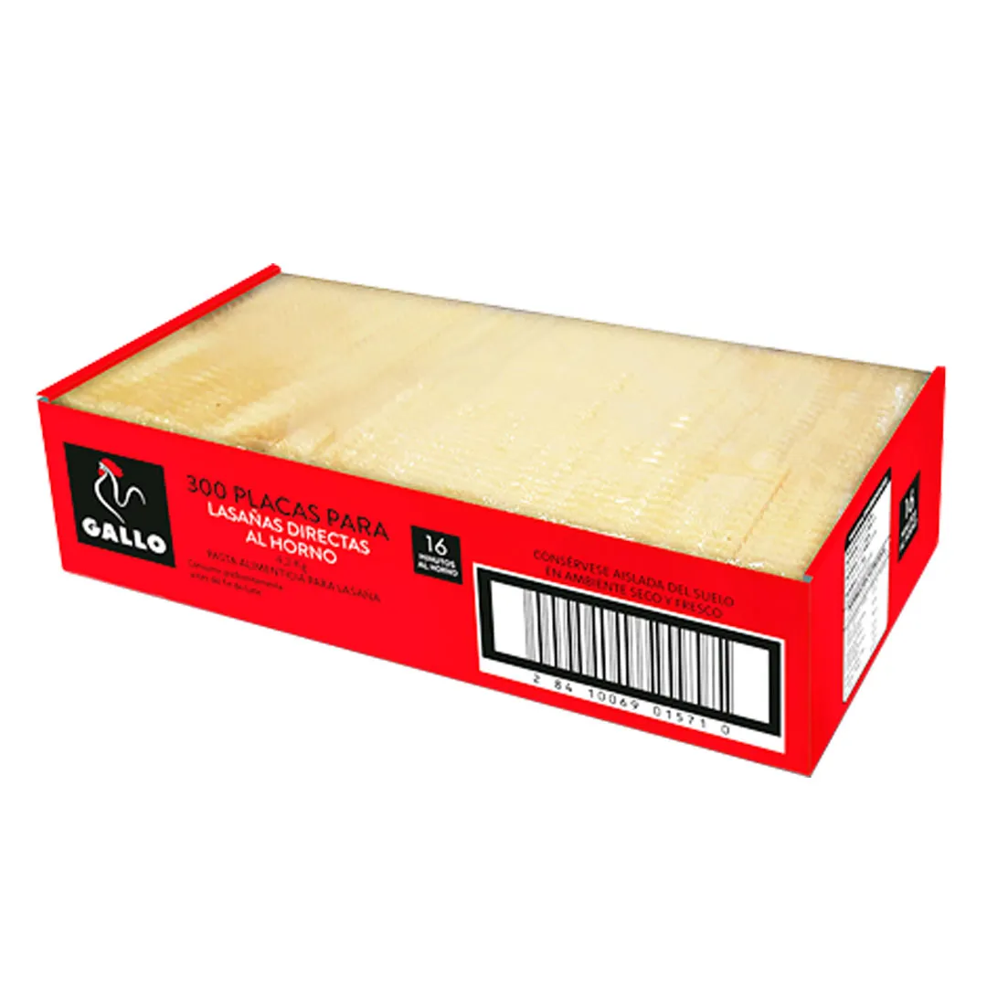 LASAGNA HORNO 300 PLACAS CAJA 4,2 KG GALLO
