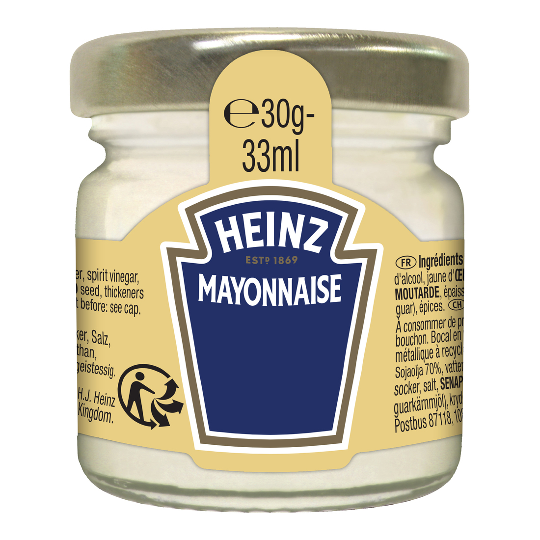MAYONESA FRASCO CRISTAL 80 UNI  X 33 GR. HEINZ