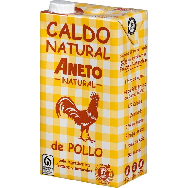 CALDO POLLO NATURAL BRICK 1 L. ANETO