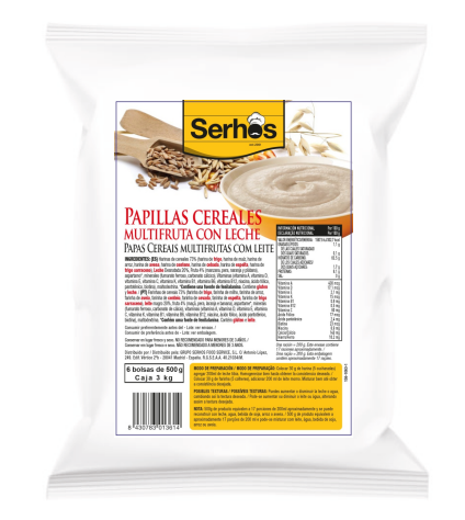 PAPILLA CERALES CON FRUTA ZERO AZUCAR (6