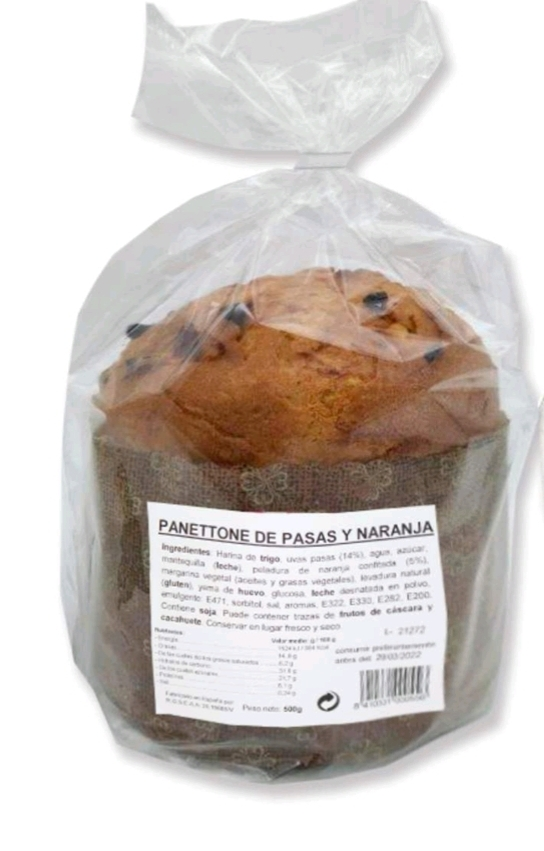 PANETONE DE PASAS Y NARANJA 500 GR CODAN