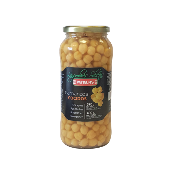 GARBANZOS COCIDOS FRASCO 570 G P.E. 400 