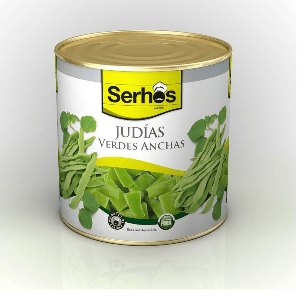 JUDIAS VERDES ANCHAS LATA 3 KG P.E. 1,33 KG SERHOS