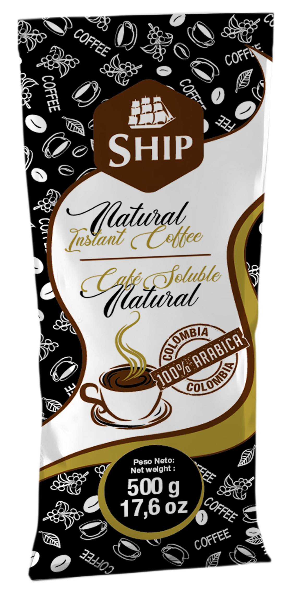 CAFE SOLUBLE NATURAL 500GR SHIP