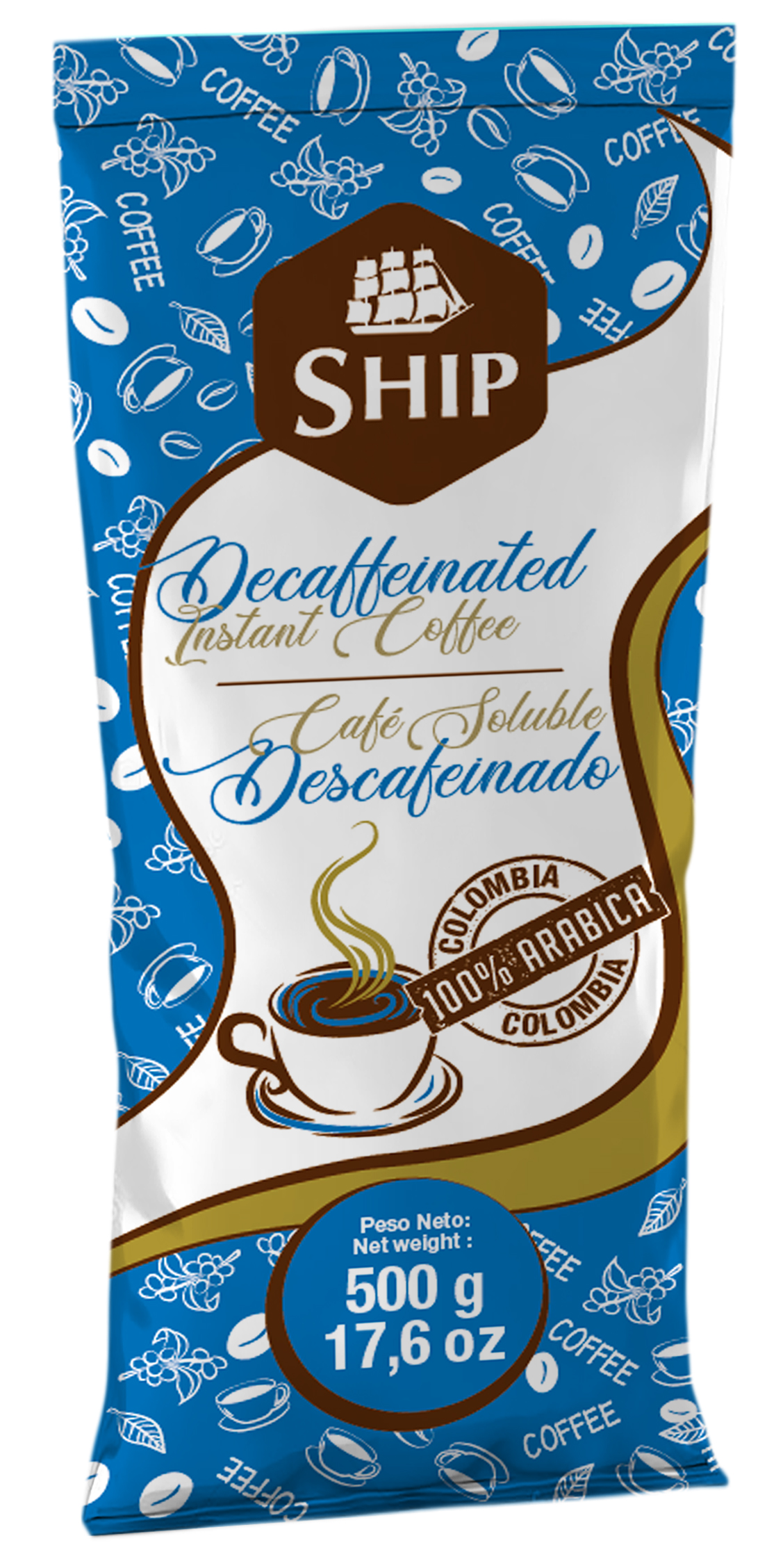 CAFE SOLUBLE DESCAFEINADO 500 GRS SHIP