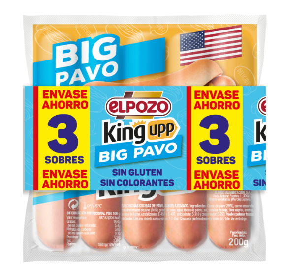 SALCHICHAS BIG PAVO 12 PAQ X 600 GR EL P