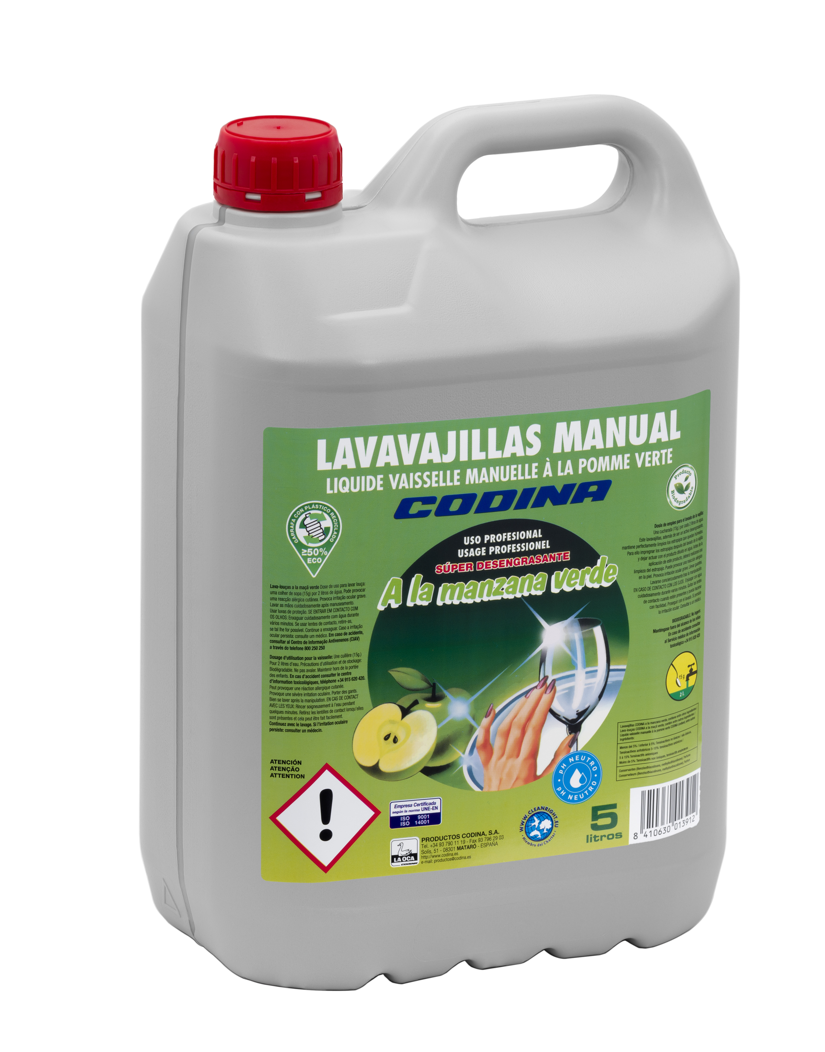 LAVAVAJILLAS MANZANA VERDE 5L CODINA