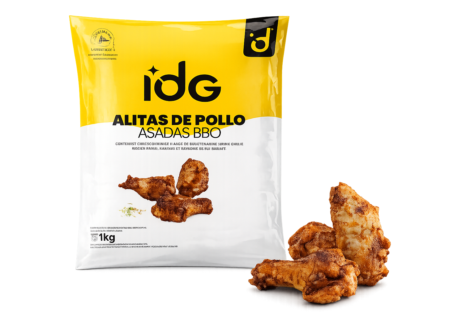 ALITAS POLLO ASADAS BBQ 1KG (20 PZ) IDG CONG
