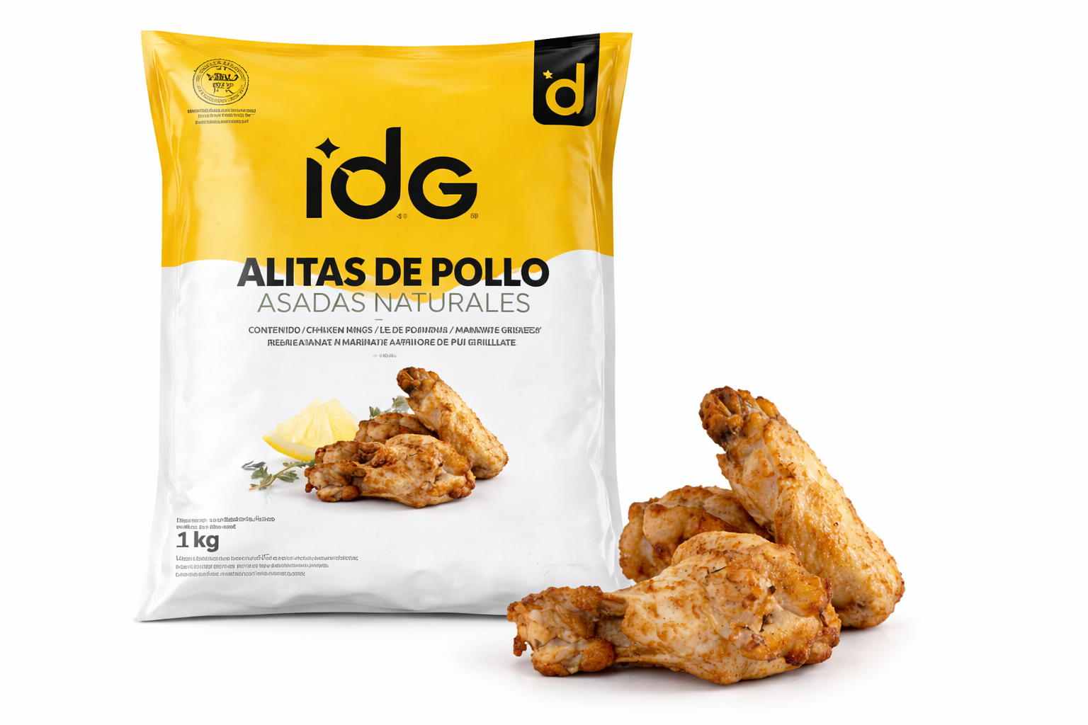 ALITAS POLLO ASADAS NATURALES 1KG (30 PZ