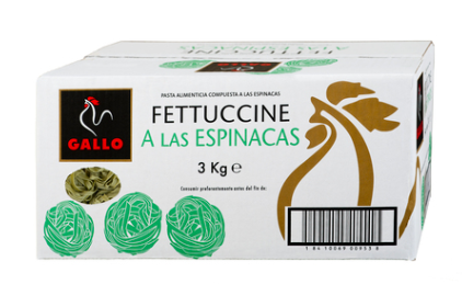 CINTAS NIDO ESPINACAS (FETTUCCINE) 3KG GALLO