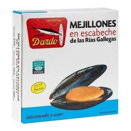 MEJILLONES ESCABECHE 25/35 LATA 280 G DARDO
