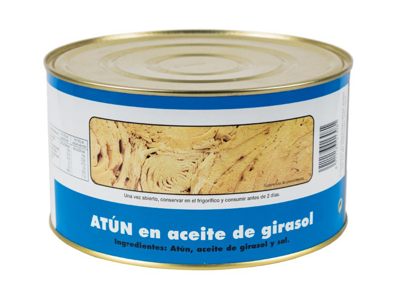 ATUN ACEITE GIRASOL LATA 1,8 KG P.E. 1,2 KG DARDO