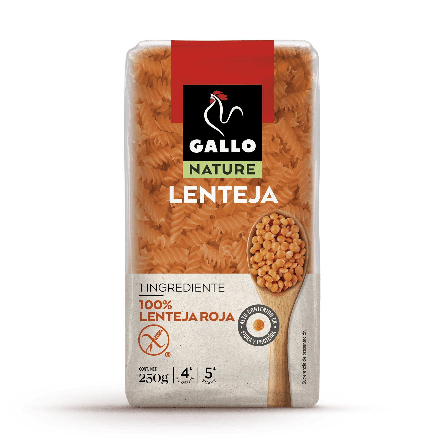 HELICES/ESPIRALES LENTEJA BOLSA 250 G GALLO NATURE