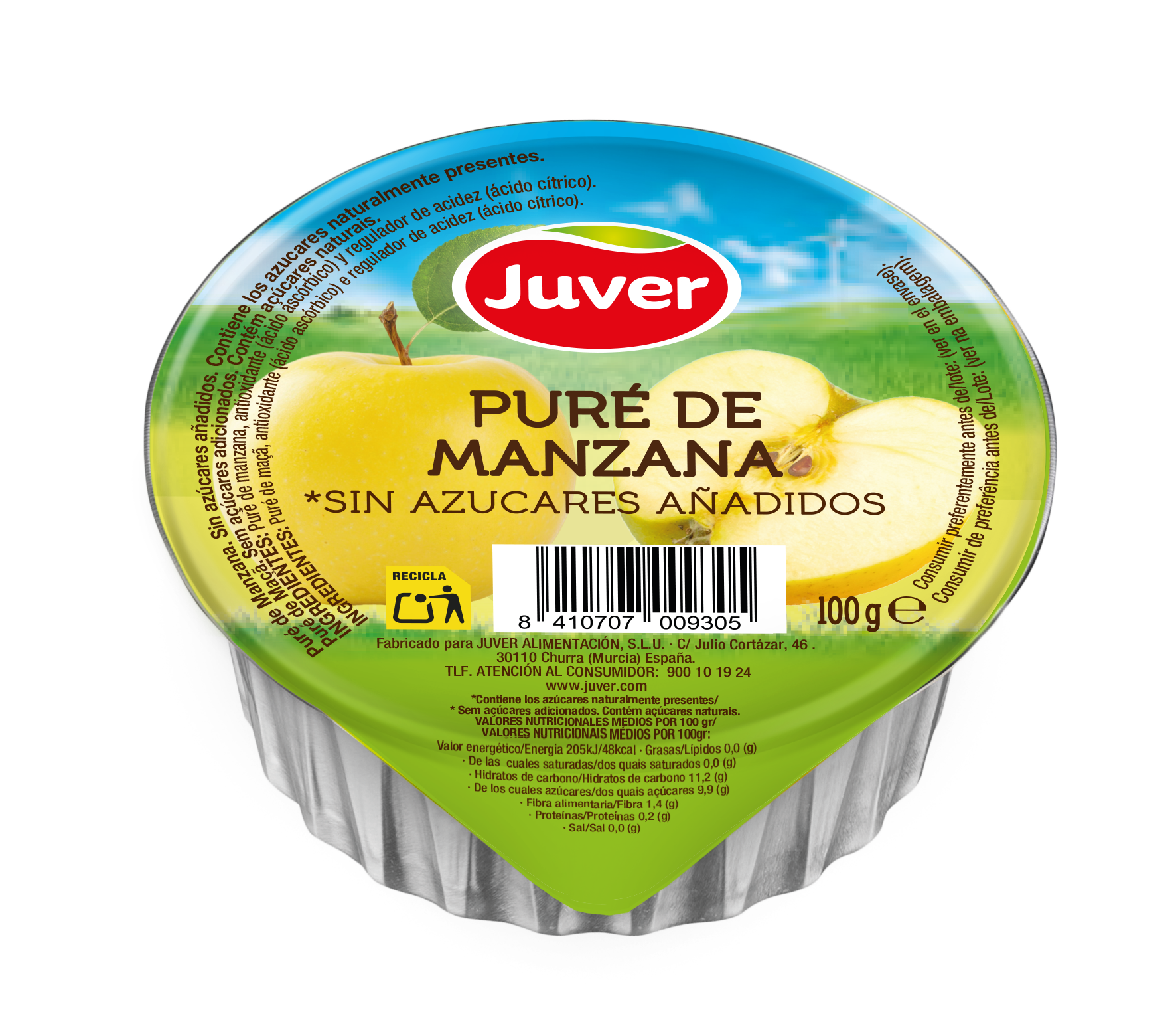 COMPOTA MANZANA (60U) 100GR JUVER