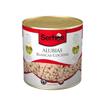 JUDIAS BLANCAS COCIDAS LATA 3 KG SERHOS