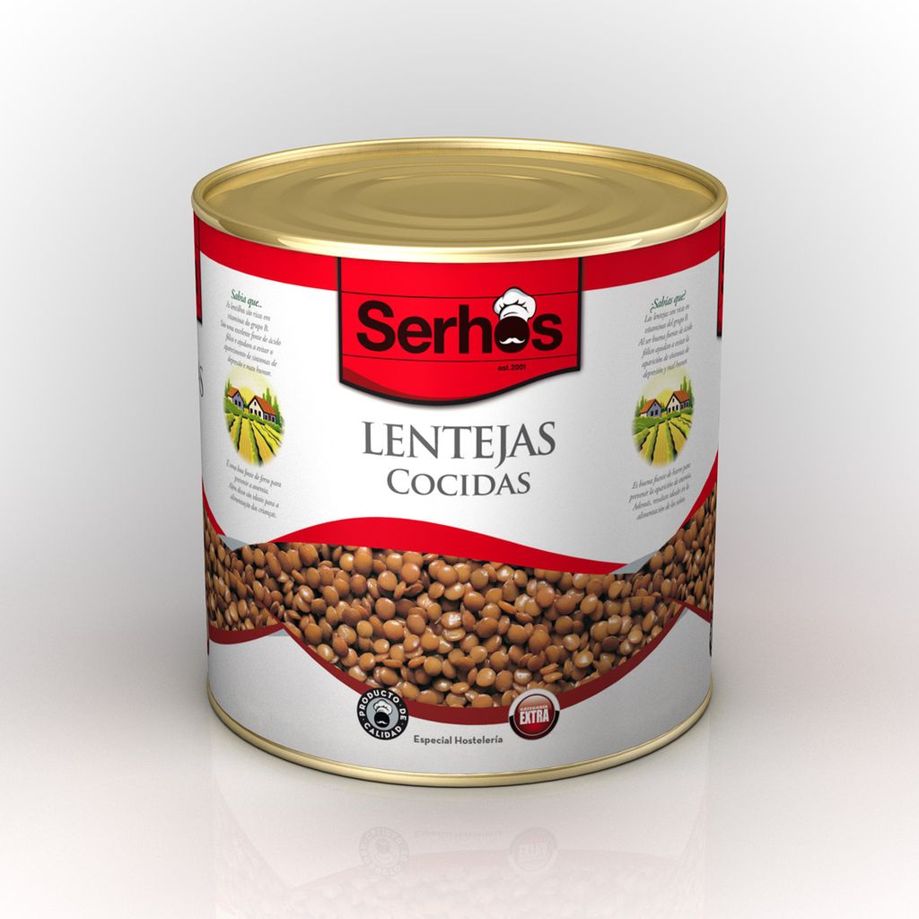 LENTEJAS COCIDAS BOLSA 3 KG P.E. 1,6 KG 