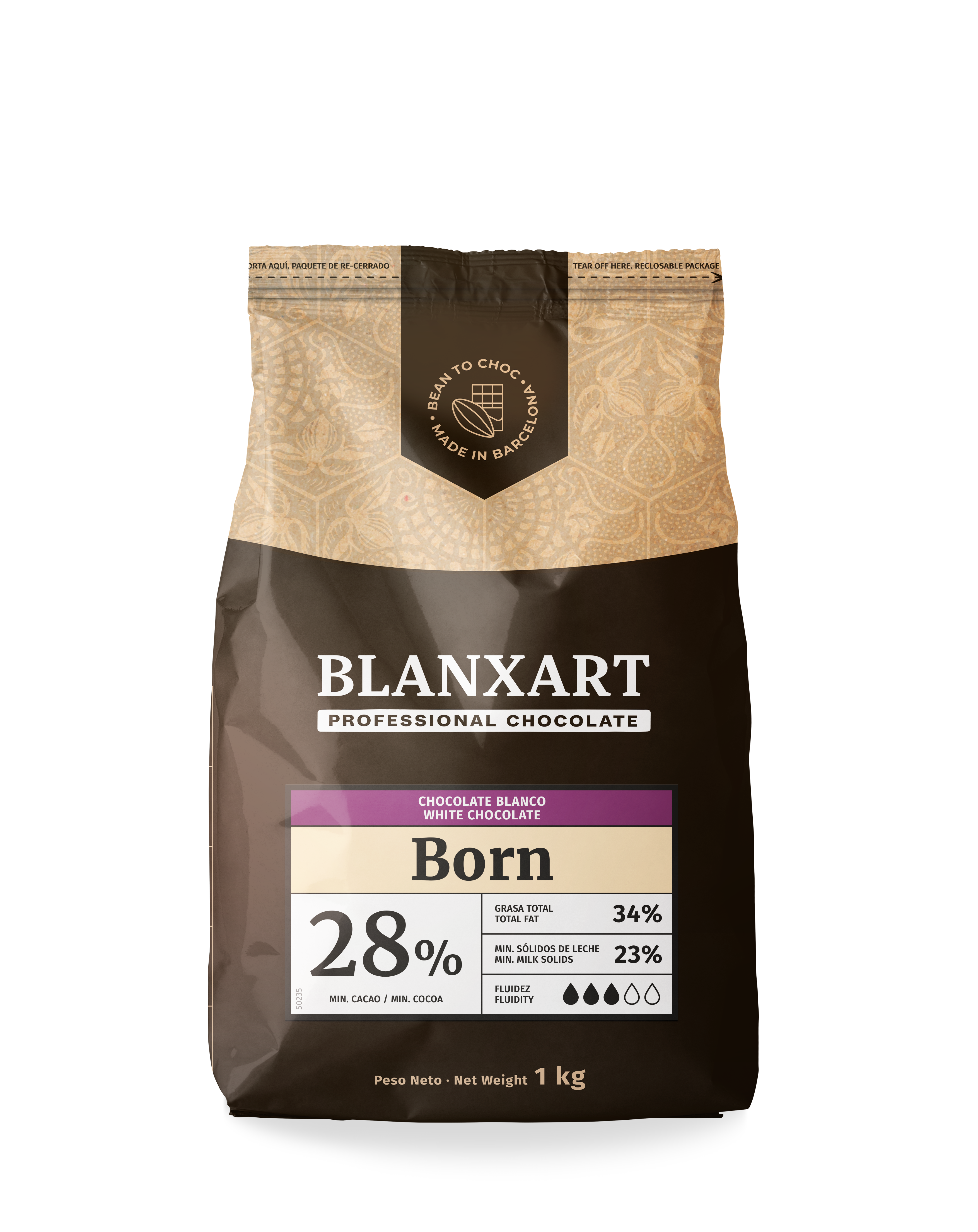 COBERTURA CHOCO. BLANCO (28%) BOLSA 1 KG BLANXART